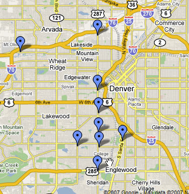 Map of Chile Stands in Central Denver